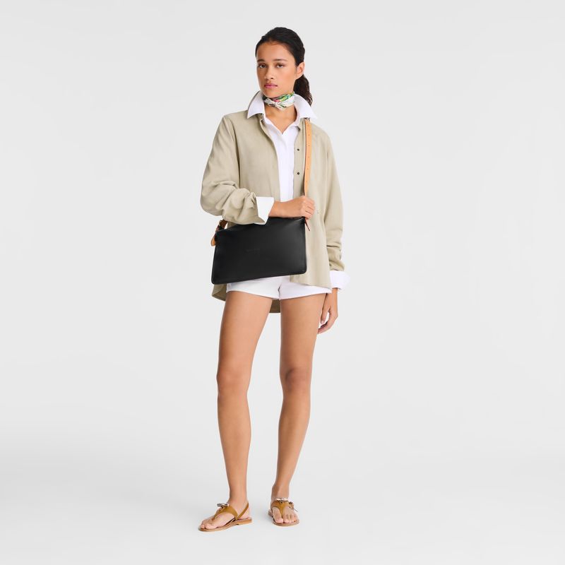 Black Longchamp Smoothie M Women Crossbody Bag | Ksa-917TSUKPW
