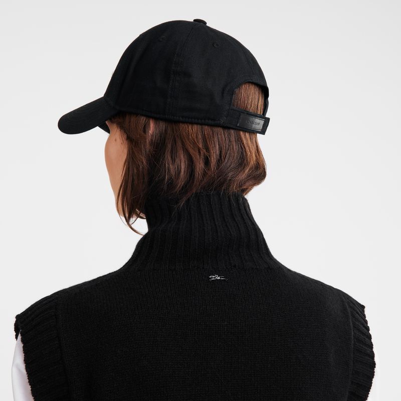 Black Longchamp Solid Women Cap | Ksa-079PWUYAQ