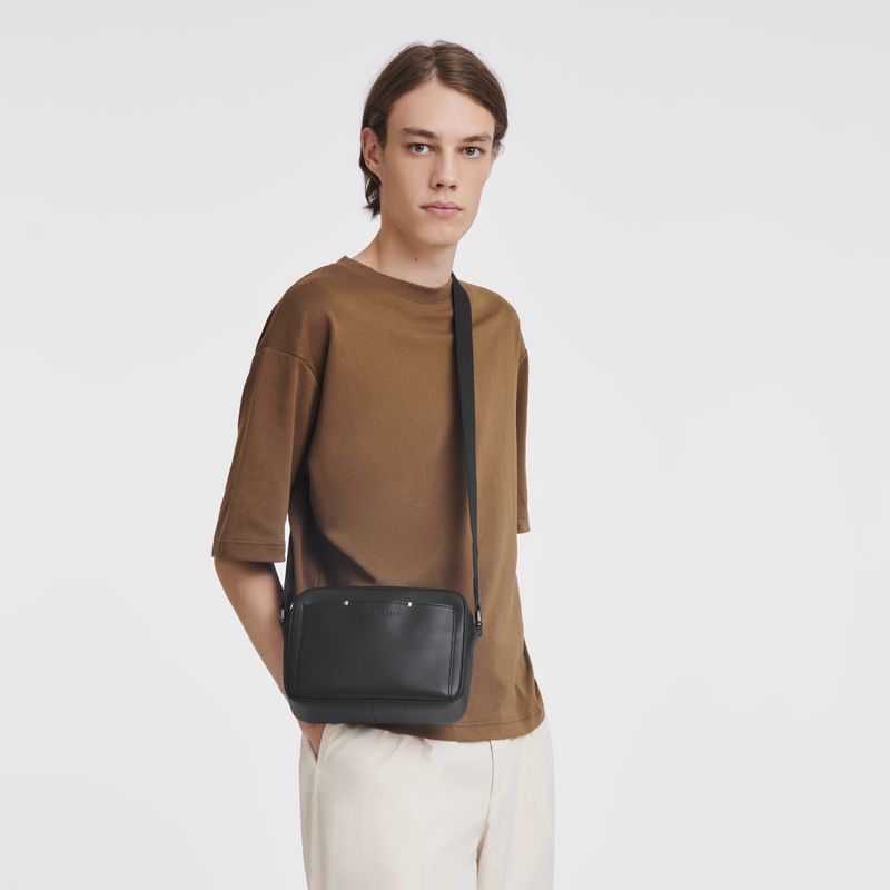 Black Longchamp Sur Seine Camera Men Crossbody Bag | Ksa-394PESQWN