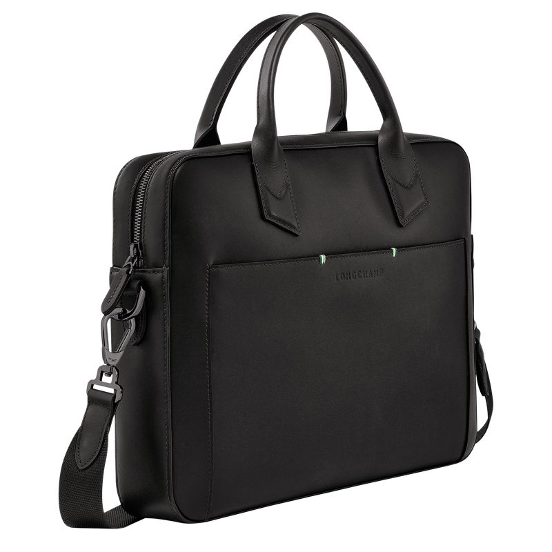 Black Longchamp Sur Seine Men Briefcase | Ksa-329XMYNLE