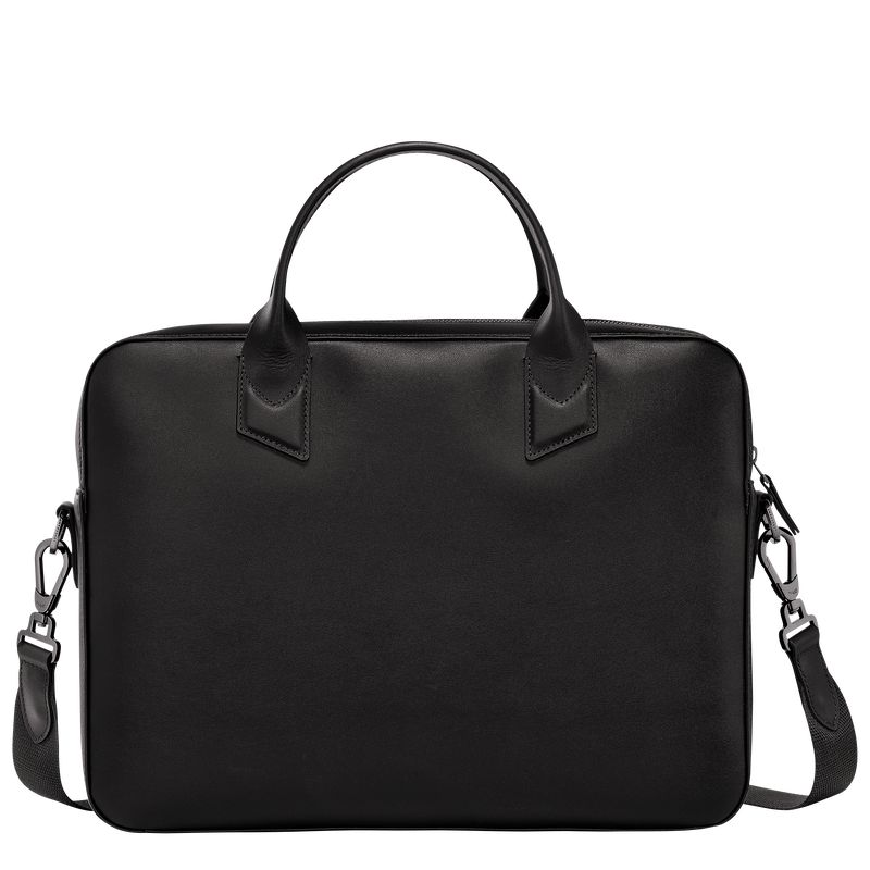 Black Longchamp Sur Seine Men Briefcase | Ksa-329XMYNLE