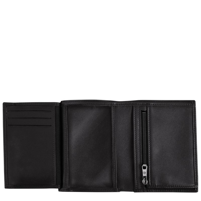Black Longchamp Sur Seine Men Wallet | Ksa-876OLJDTI