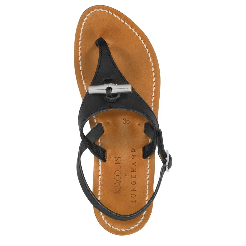 Black Longchamp X K.Jacques Women Sandals | Ksa-401CPWKFR