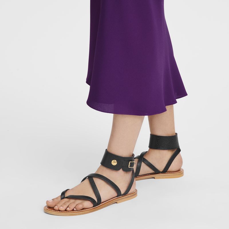 Black Longchamp X K.Jacques Women Sandals | Ksa-964HGDOWC