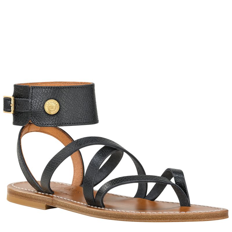 Black Longchamp X K.Jacques Women Sandals | Ksa-964HGDOWC