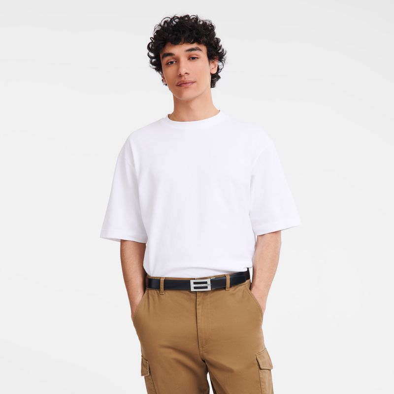 Black / Beige Longchamp Delta Box Men Belt | Ksa-413SHYEZT