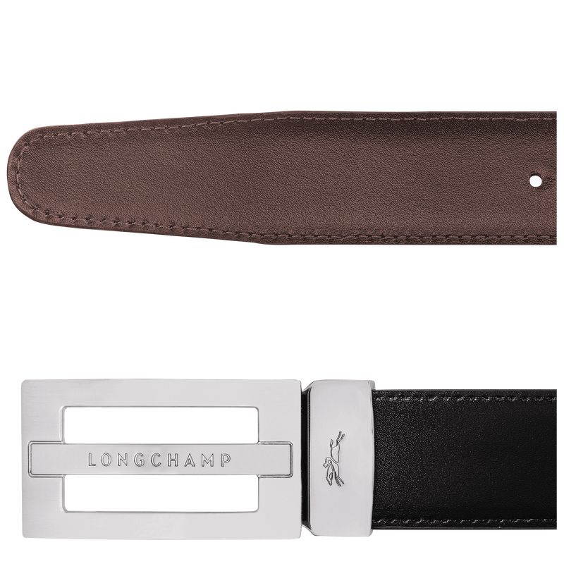 Black / Beige Longchamp Delta Box Men Belt | Ksa-413SHYEZT