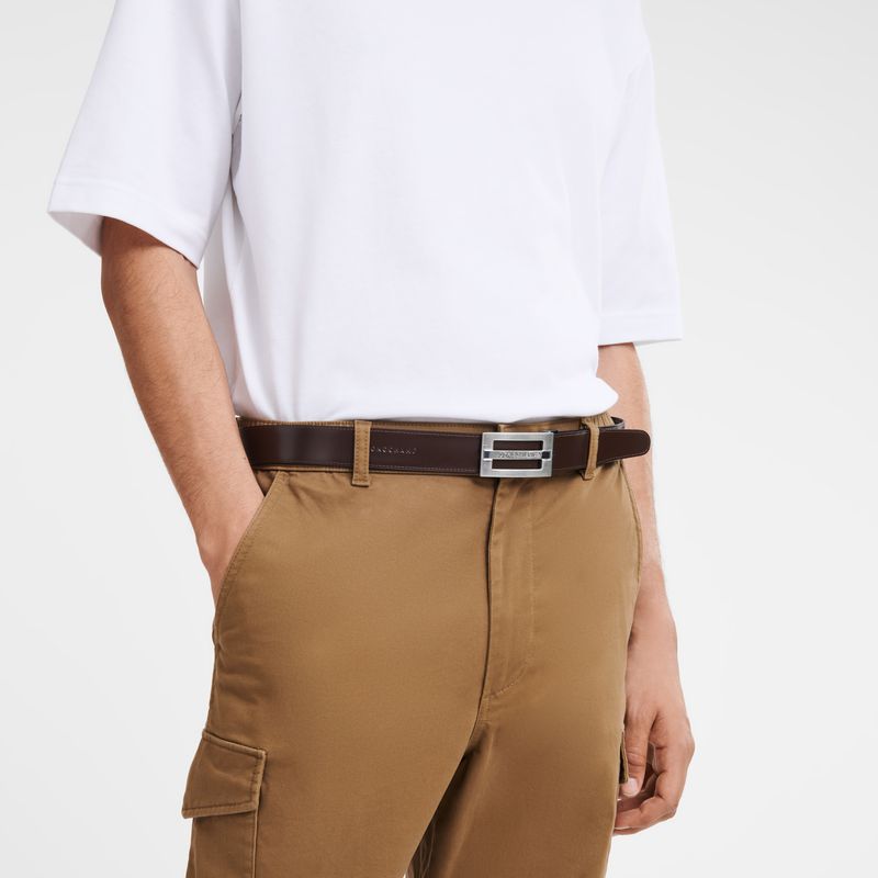 Black / Beige Longchamp Delta Box Men Belt | Ksa-413SHYEZT