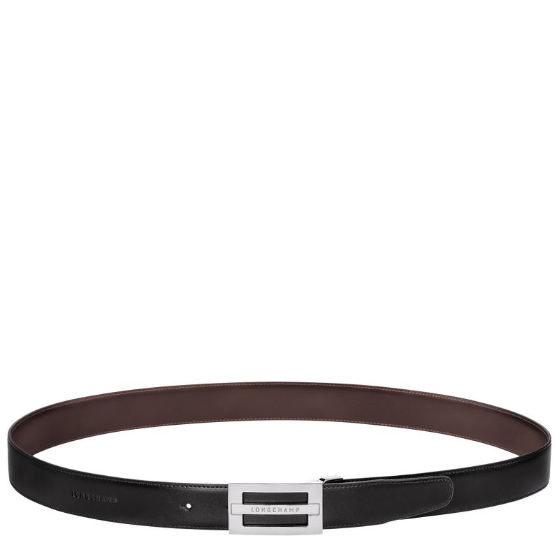 Black / Beige Longchamp Delta Box Men Belt | Ksa-413SHYEZT