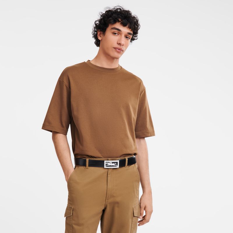 Black / Beige Longchamp Delta Box Men Belt | Ksa-235ZSYQNC