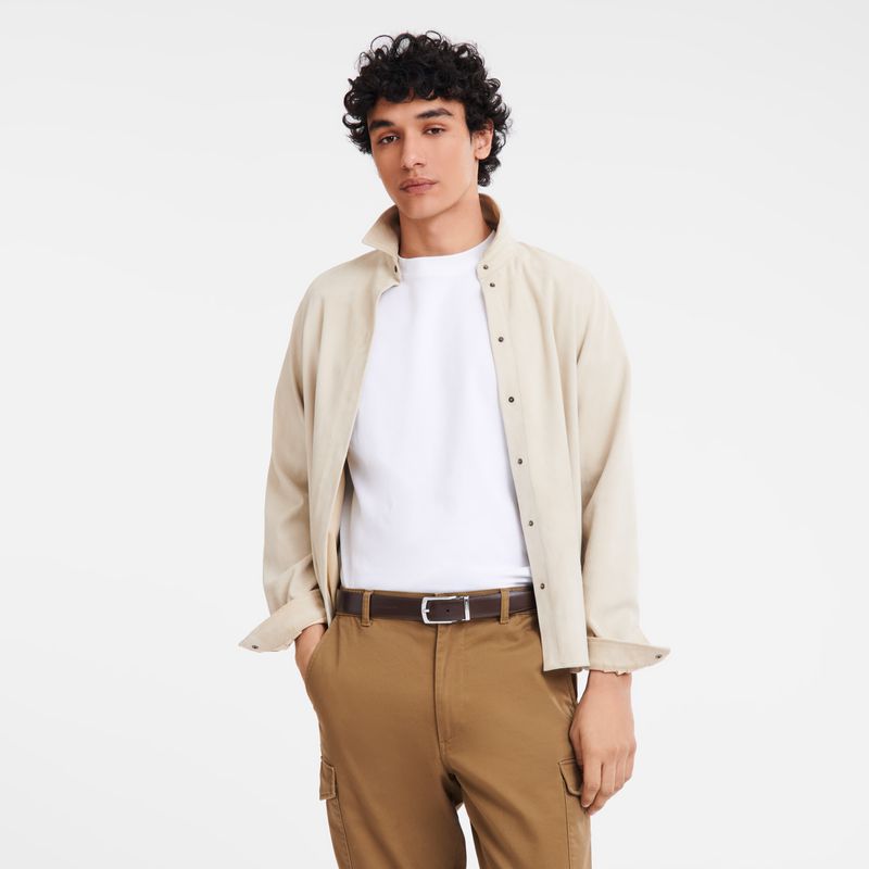 Black / Beige Longchamp Delta Box Men Belt | Ksa-346GZQHKA