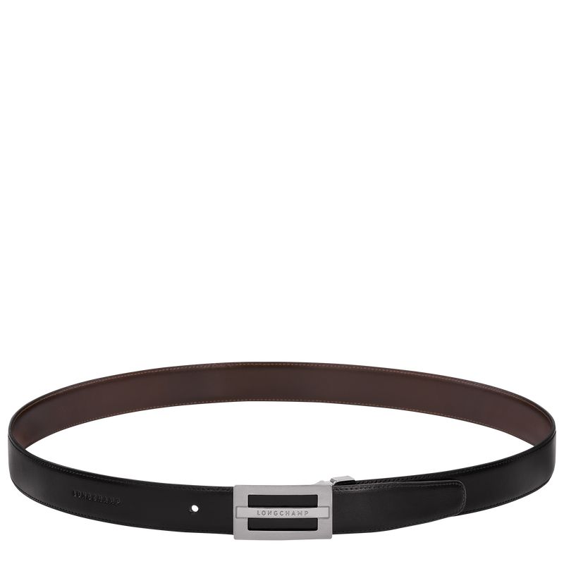 Black / Beige Longchamp Delta Box Men Belt | Ksa-346GZQHKA
