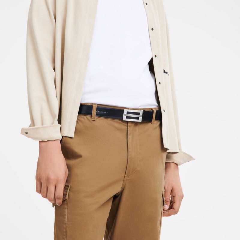 Black / Beige Longchamp Delta Box Men Belt | Ksa-346GZQHKA