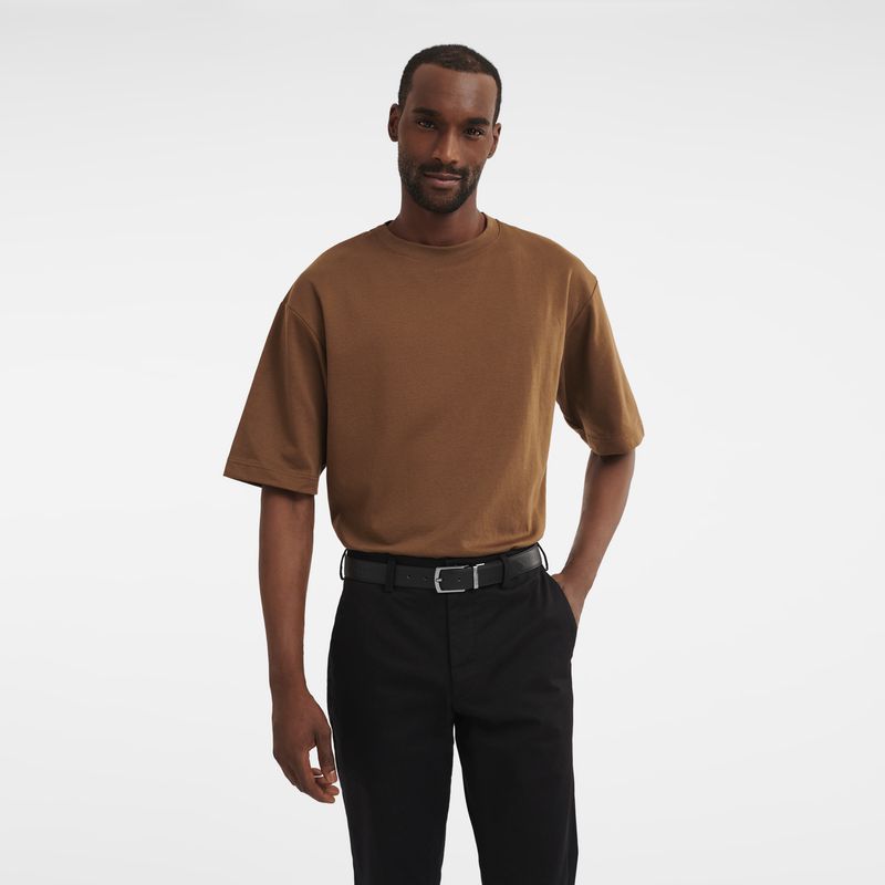 Black / Beige Longchamp Sur Seine Men Belt | Ksa-647PQUXLG