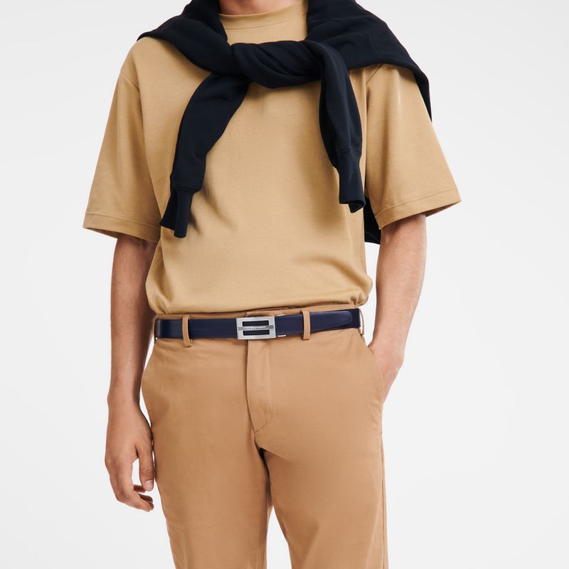 Black / Navy Longchamp Delta Box Men Belt | Ksa-157UTBVSP