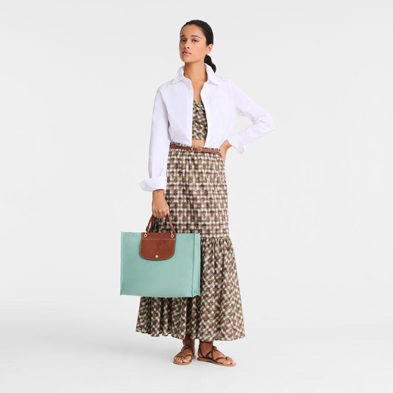 Blue Green Longchamp Cabas L Women Tote Bag | Ksa-613CUOXSD