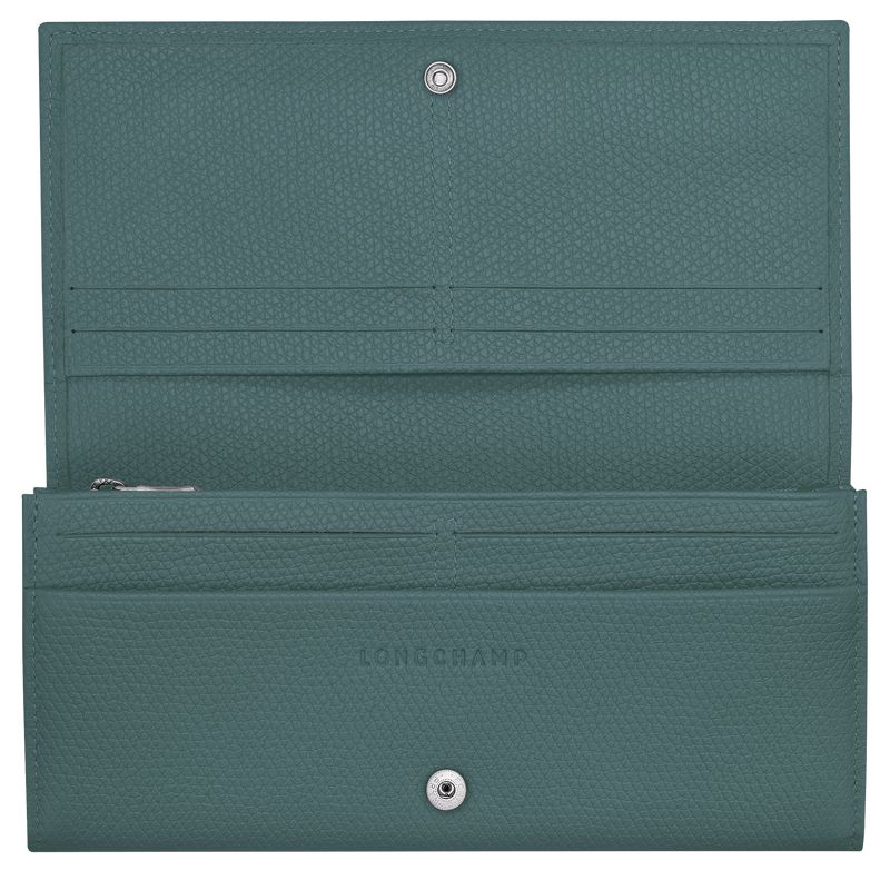 Blue Green Longchamp Le Roseau Flap Women Wallet | Ksa-642JCTKME