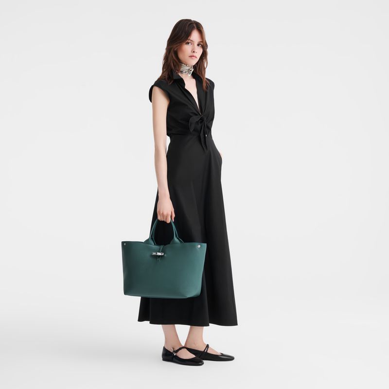 Blue Green Longchamp Le Roseau L Women Handbag | Ksa-817IUNXDQ