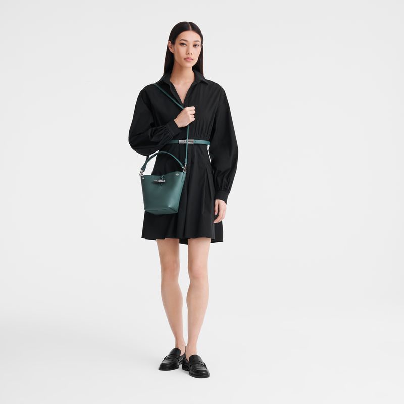 Blue Green Longchamp Le Roseau Xs Women Bucket Bag | Ksa-654UTXEFK