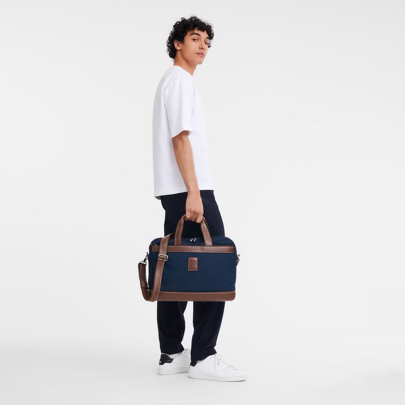 Blue Longchamp Boxford L Men Briefcase | Ksa-092CALHNT
