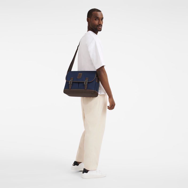 Blue Longchamp Boxford L Men Crossbody Bag | Ksa-197THKNEV