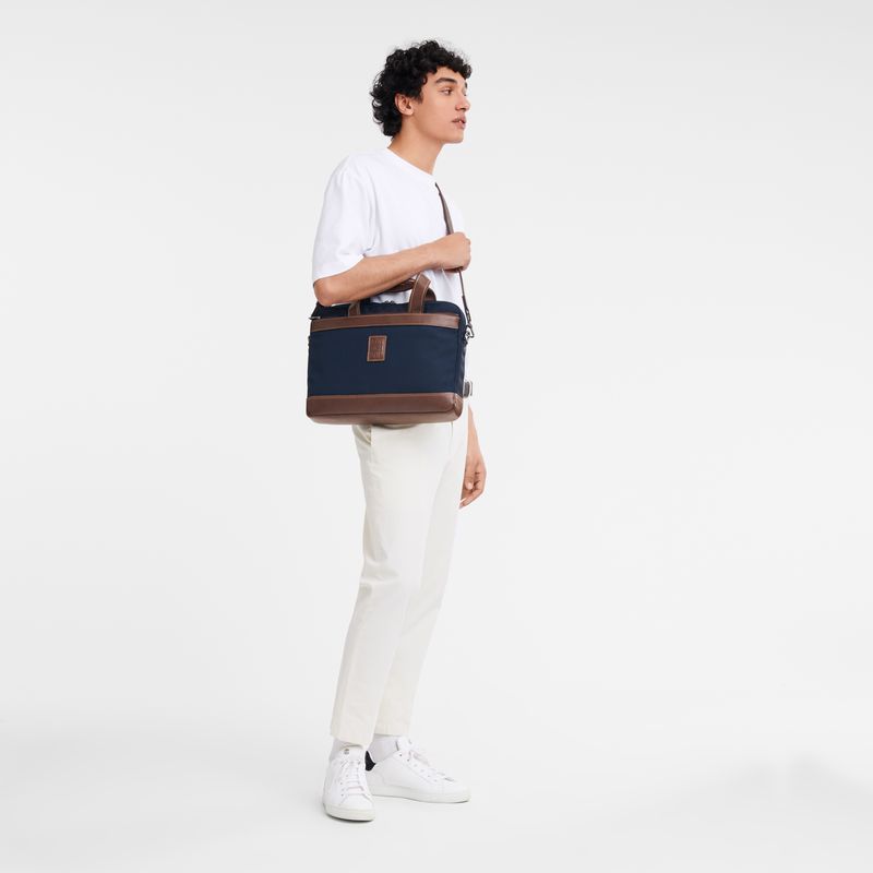 Blue Longchamp Boxford S Men Briefcase | Ksa-823GFJLIV