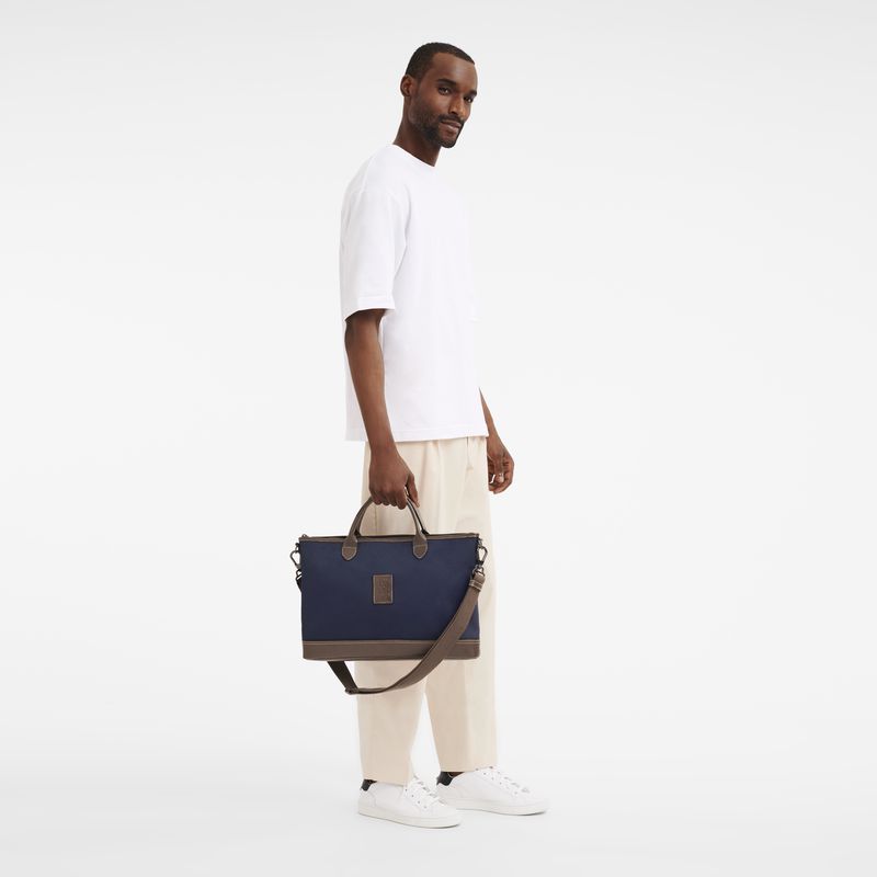Blue Longchamp Boxford S Men Briefcase | Ksa-847KCYLRE
