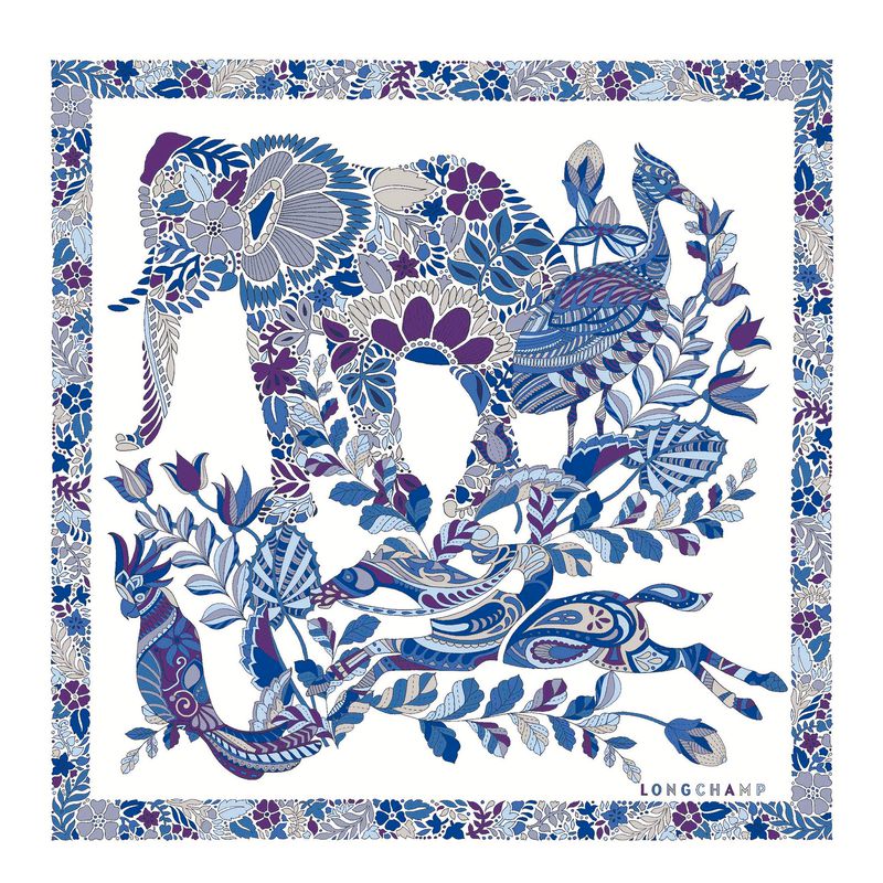 Blue Longchamp Forêt 50 Women Scarf | Ksa-201IMRCWP