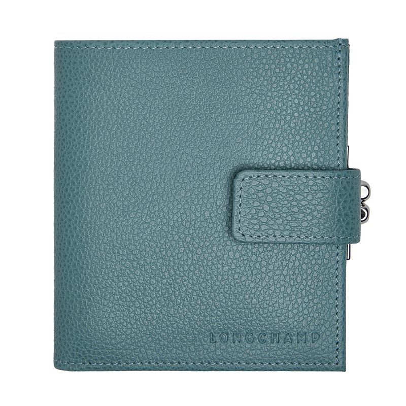 Blue Longchamp Le Foulonné Compact Women Wallet | Ksa-048DLSNRJ