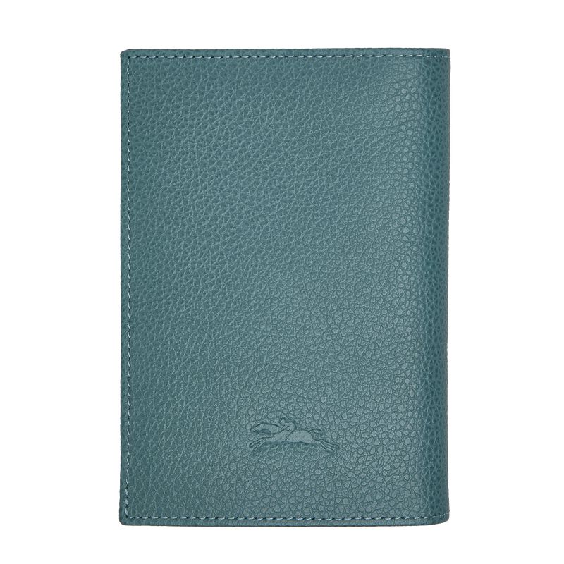 Blue Longchamp Le Foulonné Men Passport Holder | Ksa-120SKWBZR