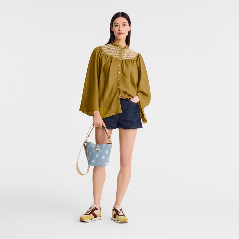 Blue Longchamp Le Roseau Xs Women Bucket Bag | Ksa-612CSHEFO