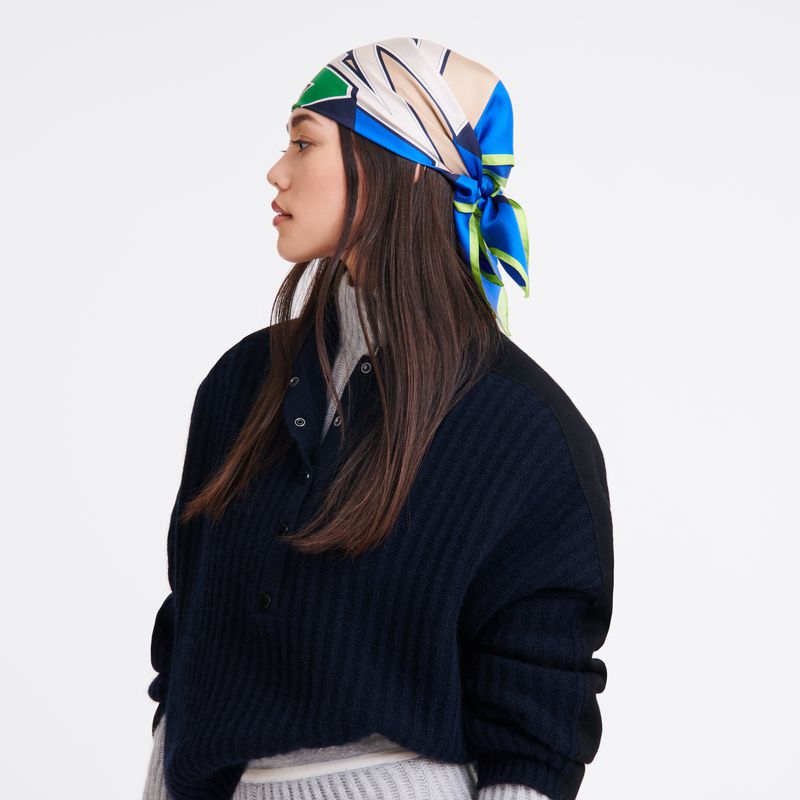 Blue Longchamp University 70 Women Scarf | Ksa-980IMPWOX