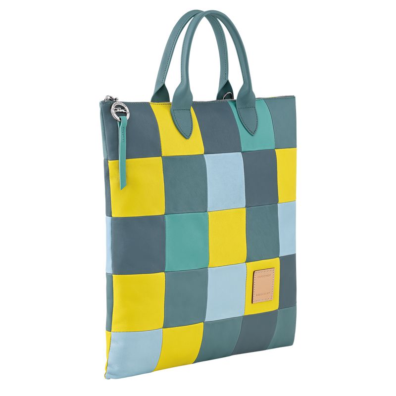 Blue / Yellow Longchamp Re-play L Men Handbag | Ksa-067FQEIJK