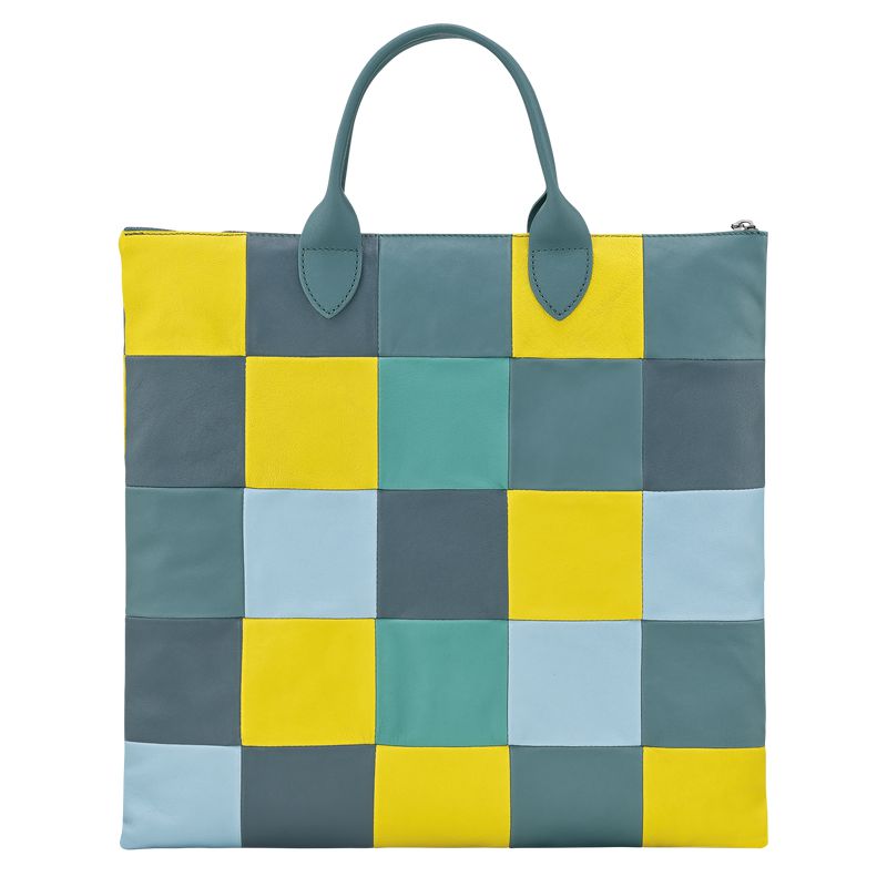 Blue / Yellow Longchamp Re-play L Men Handbag | Ksa-067FQEIJK