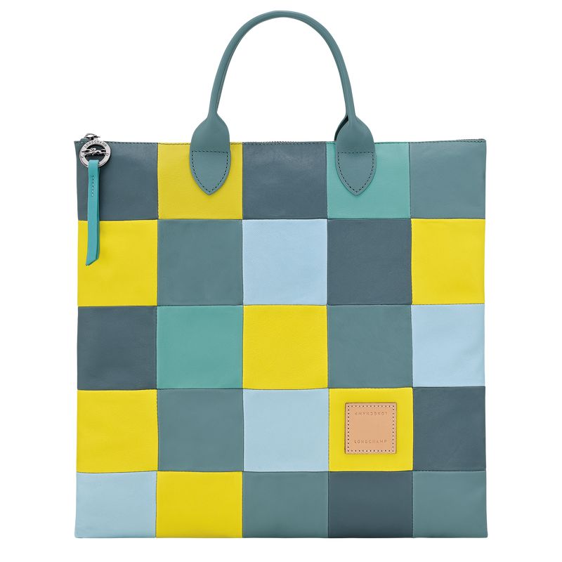 Blue / Yellow Longchamp Re-play L Men Handbag | Ksa-067FQEIJK