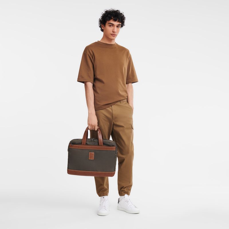 Brown Longchamp Boxford L Men Briefcase | Ksa-310FJWEPT