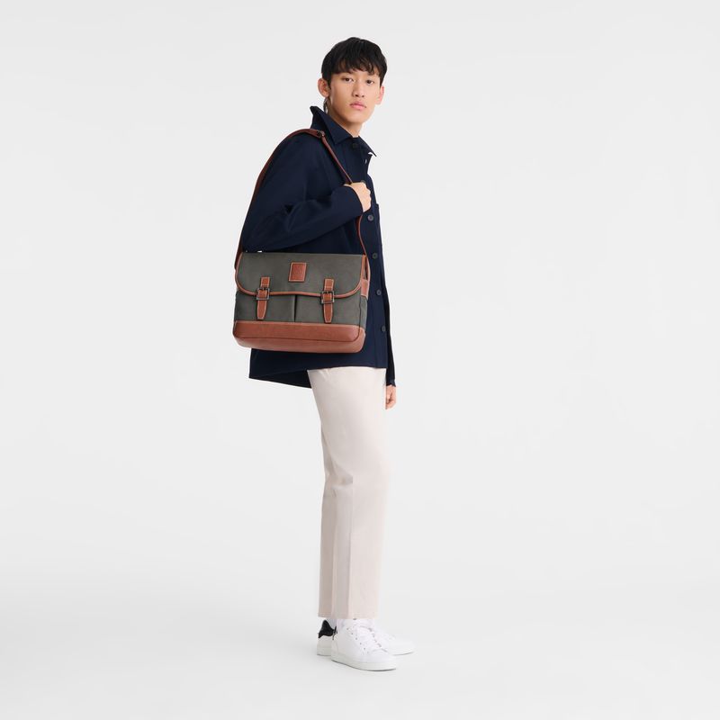 Brown Longchamp Boxford L Men Crossbody Bag | Ksa-278DUFLHV