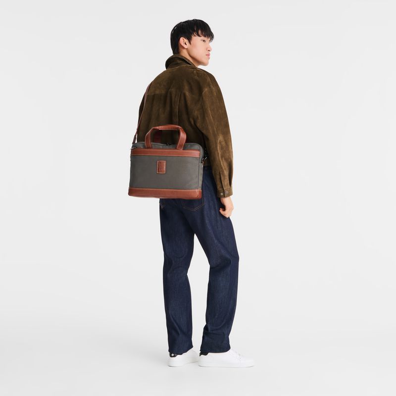 Brown Longchamp Boxford S Men Briefcase | Ksa-942JYPLWF