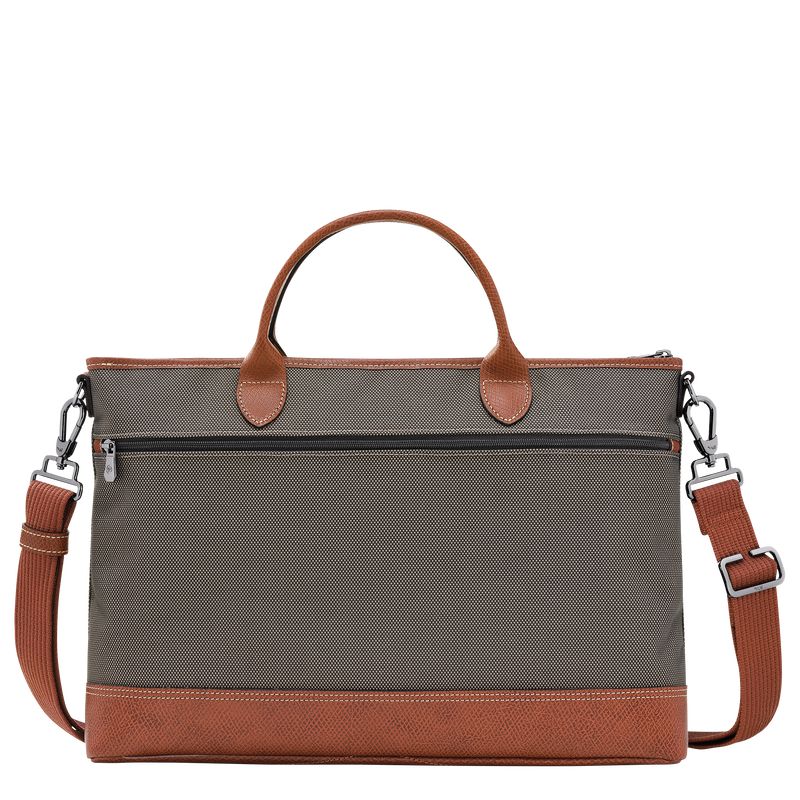 Brown Longchamp Boxford S Men Briefcase | Ksa-471IWDPKS