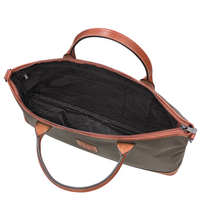 Brown Longchamp Boxford S Men Briefcase | Ksa-471IWDPKS