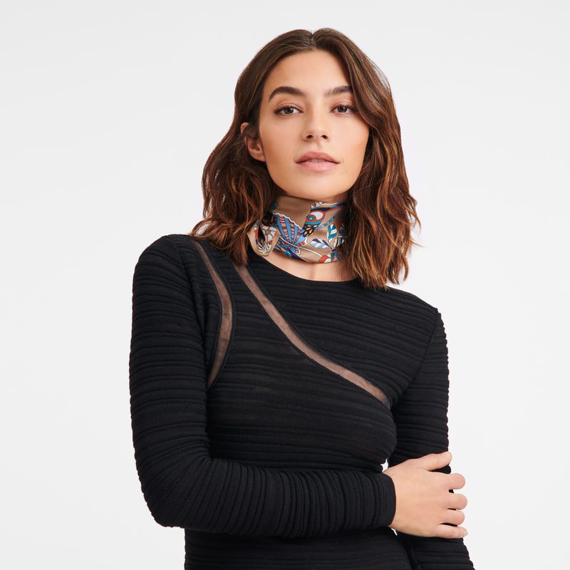 Brown Longchamp Forêt 50 Women Scarf | Ksa-439MDRKPO