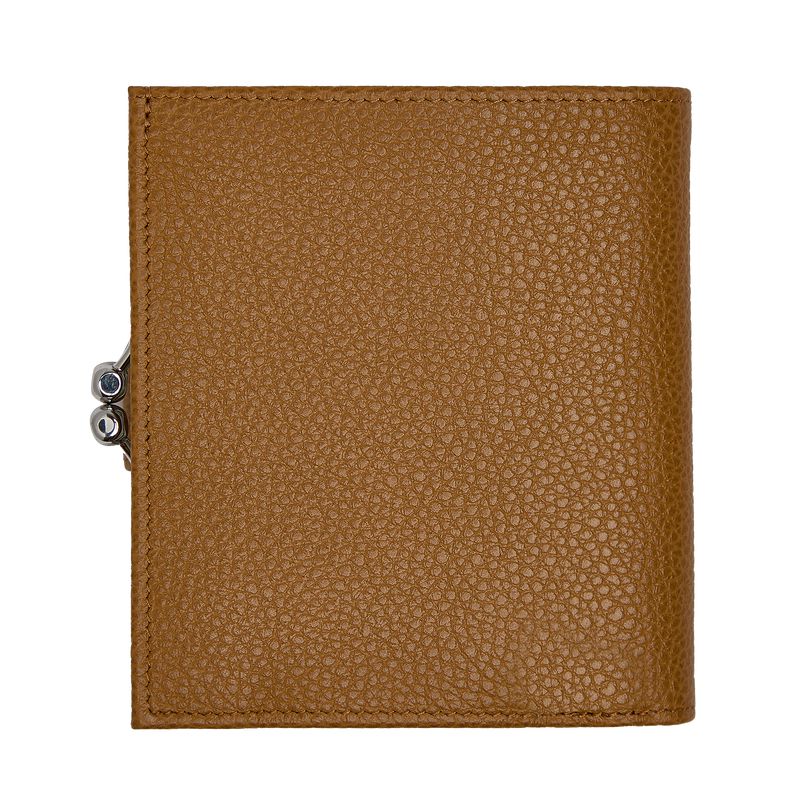 Brown Longchamp Le Foulonné Compact Women Wallet | Ksa-635DKHGRX