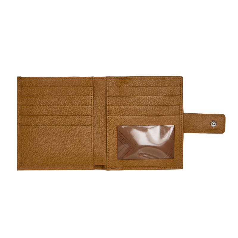 Brown Longchamp Le Foulonné Compact Women Wallet | Ksa-635DKHGRX