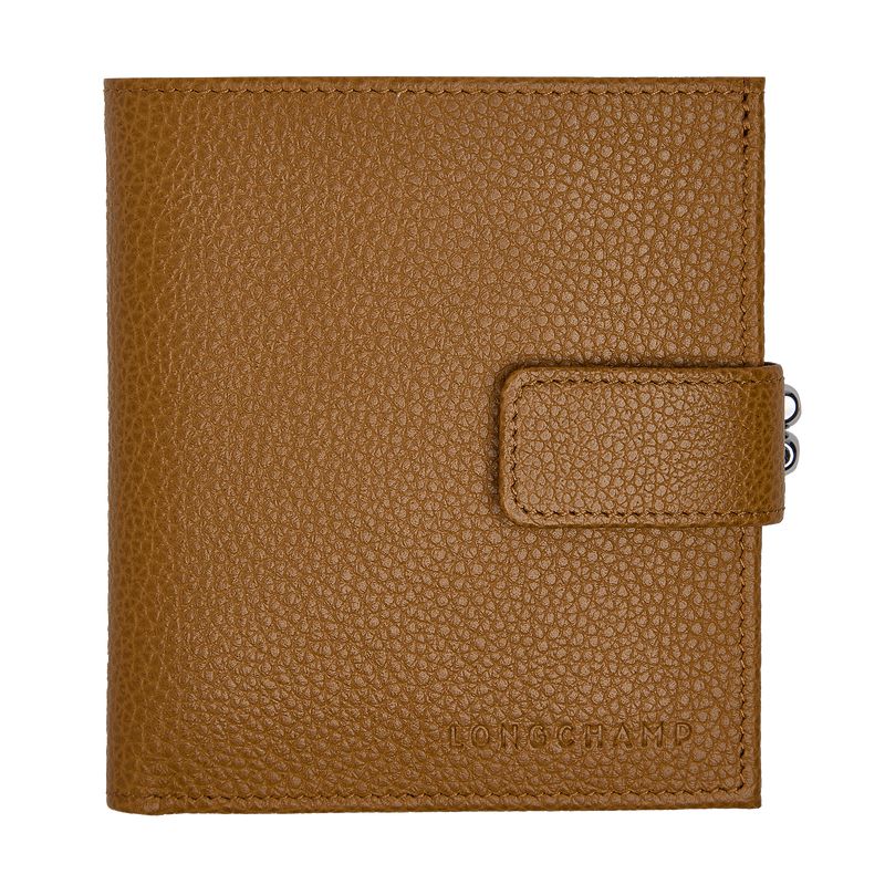 Brown Longchamp Le Foulonné Compact Women Wallet | Ksa-635DKHGRX