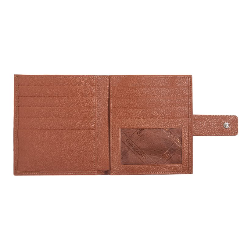 Brown Longchamp Le Foulonné Compact Women Wallet | Ksa-215XOFHWB