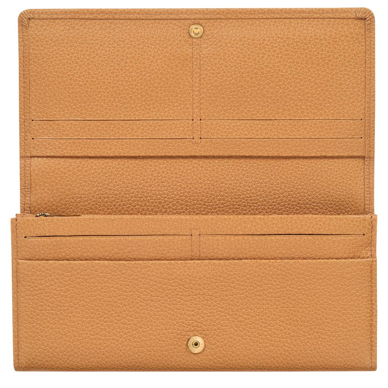 Brown Longchamp Le Foulonné Continental Women Wallet | Ksa-832TUHXGD