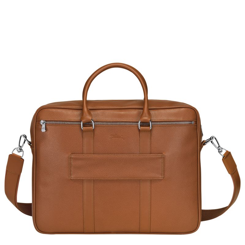 Brown Longchamp Le Foulonné M Men Briefcase | Ksa-639SOUHAV