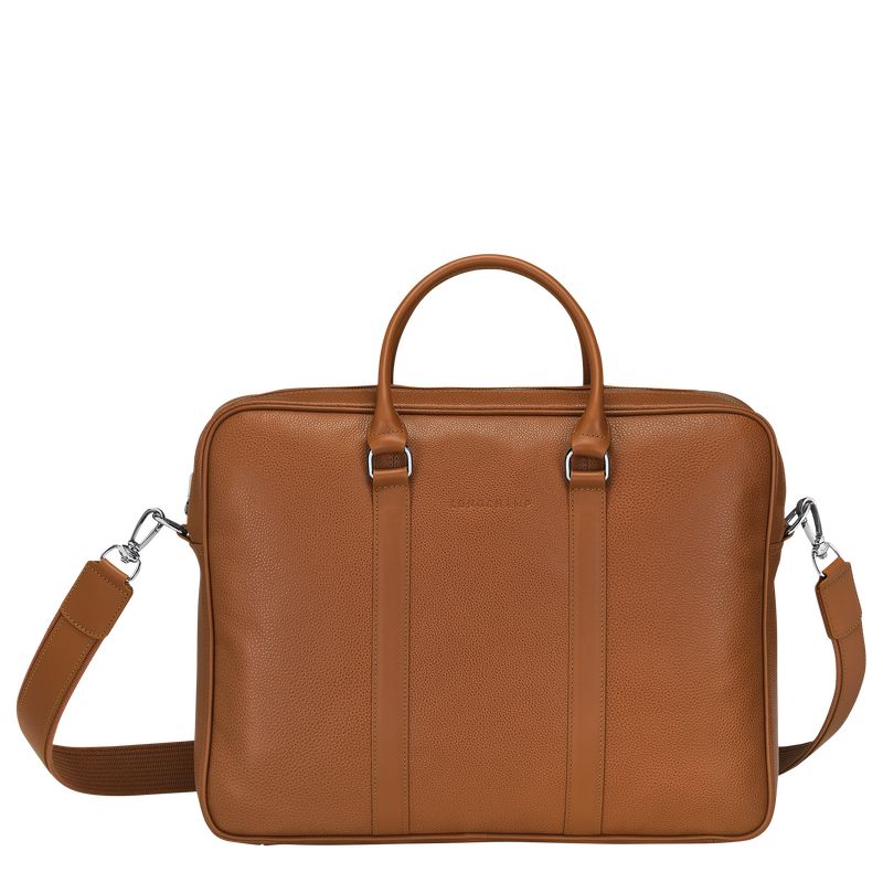 Brown Longchamp Le Foulonné M Men Briefcase | Ksa-639SOUHAV