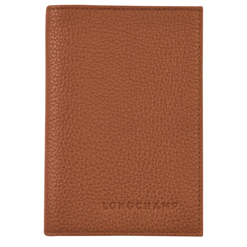 Brown Longchamp Le Foulonné Men Passport Holder | Ksa-349MRPIAC