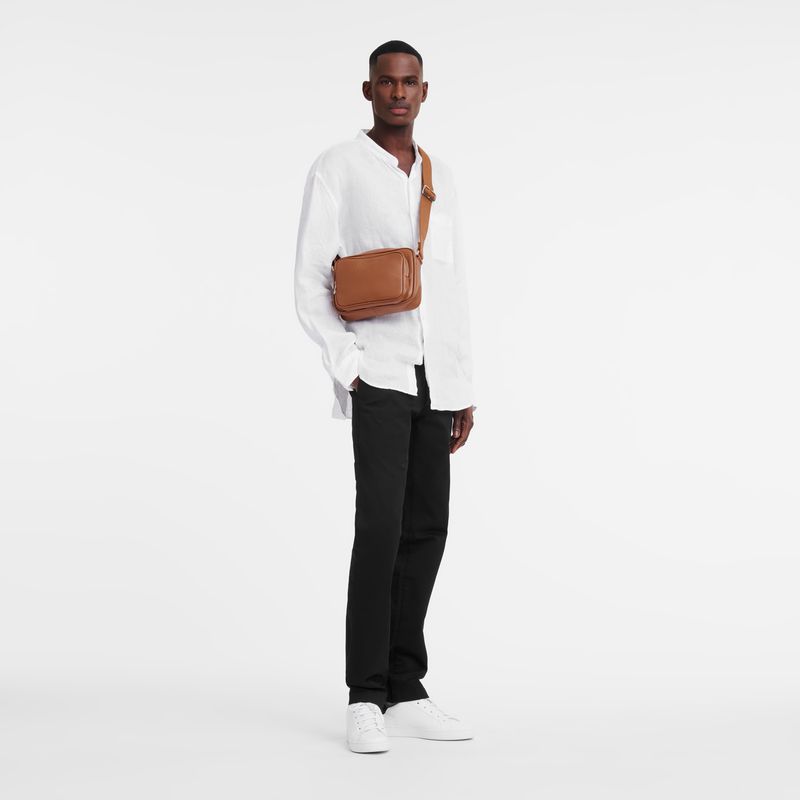 Brown Longchamp Le Foulonné S Camera Men Crossbody Bag | Ksa-795ZBRTOA